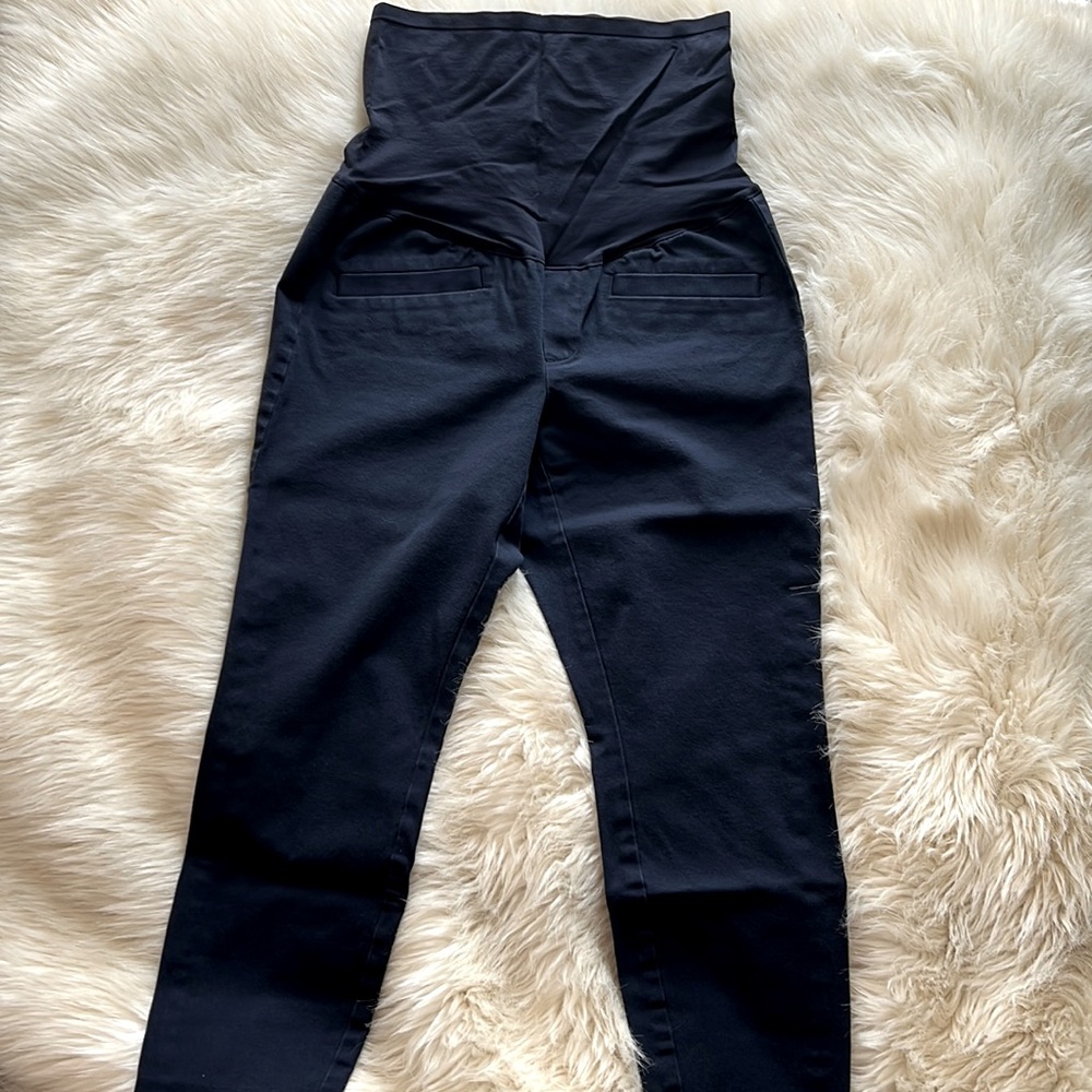 Navy Gap Maternity Skinny Ankle Pants, Size 6